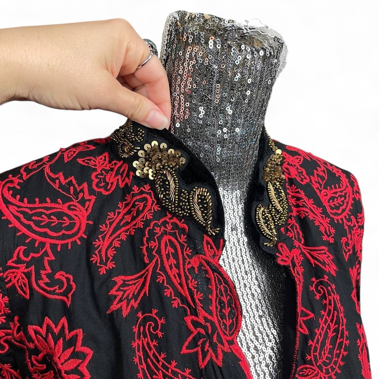 Chico's Gothic Embroidered Beaded Statement Jacke… - image 2