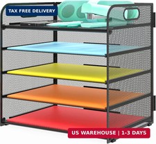 Letter Tray Paper Organizer 5-Tier Desk Organizer File Organizer Paper Holder wi