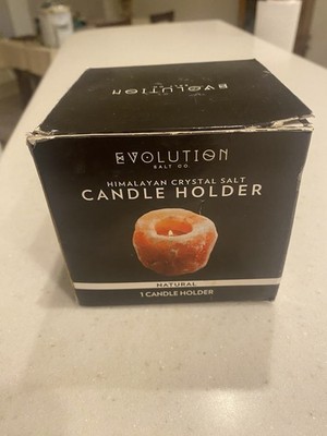 Evolution Himalayan Salt Crystal Candle Holder - Natural Pink Salt Tealight Lamp