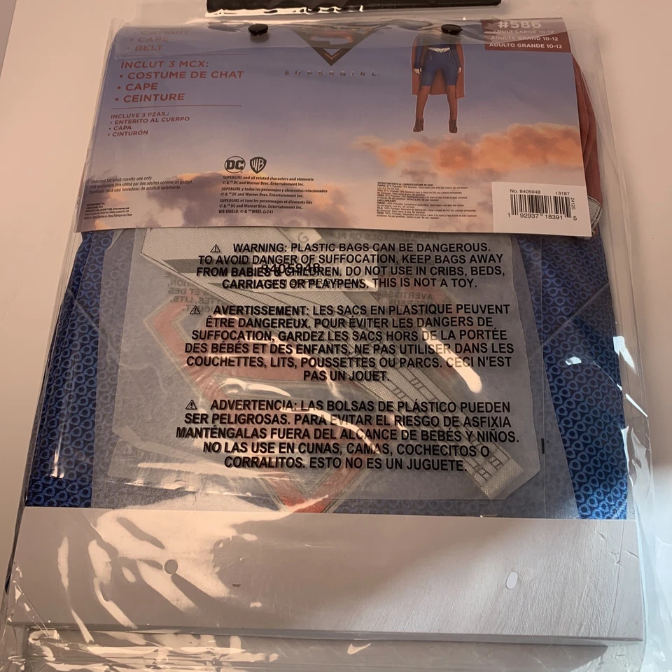 Disfraz de Supergirl Talla Grande 10 - 12 Mujer’s Halloween Superhéroe Capa Nuevo Foto 2 de 4