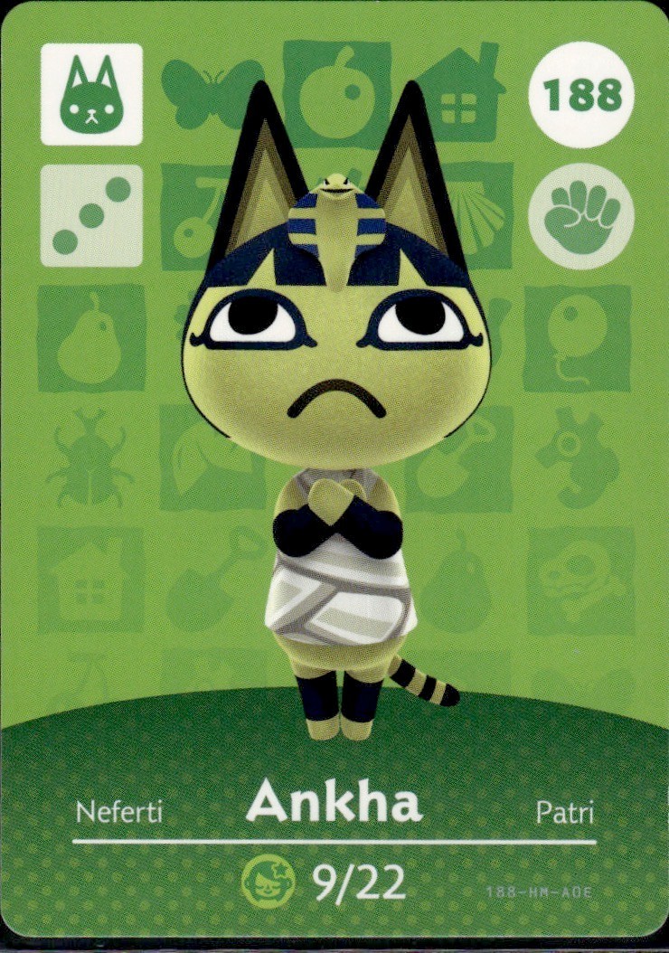 188 Ankha Amiibo Card 188 Series 2 Animal Crossing Nintendo Switch