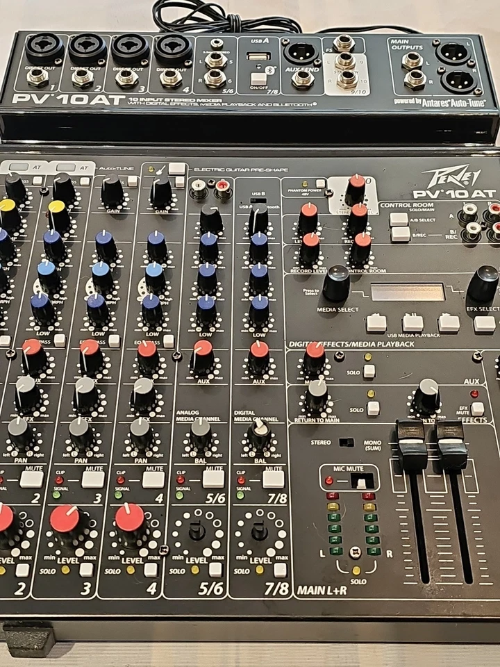 AS IS AS pictured PV10AT Compact 10 Channel Mixer w/Bluetooth& Antares Auto-Tune - Image 3 of 4