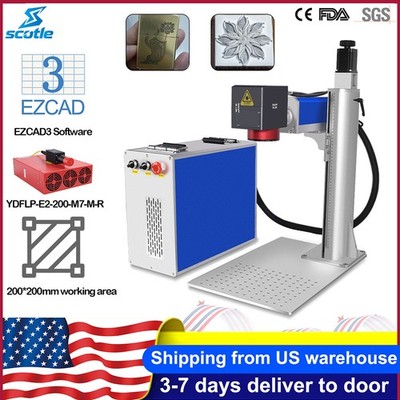 JPT MOPA 200W 2.5D Deep Relief Metal Marking Machine With EZCAD3 200*200mm lens