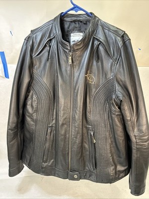 Harley Davidson Women s 110th Anniversary Motorcycle Leather Jacket XL 1W NICE!