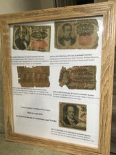 1862 to 1876 US Fractional Currency Framed Set-All Different Notes & Some Scarce