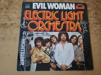 G'TEED ALL autographed SEE NAMES BELOW 1970s MINT-EXC ELO PART II-evil woman 45