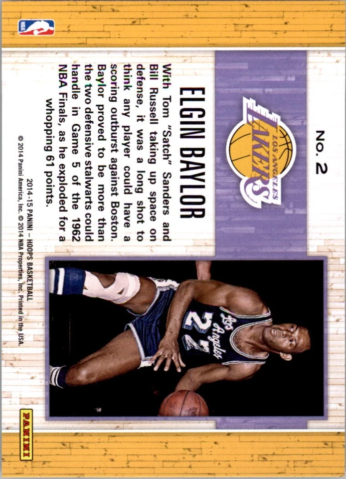 2014-15 Hoops Moments of Greatness #2 Elgin Baylor - BSK - Image 2 of 2