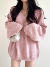 shein pink long sleeve sweater