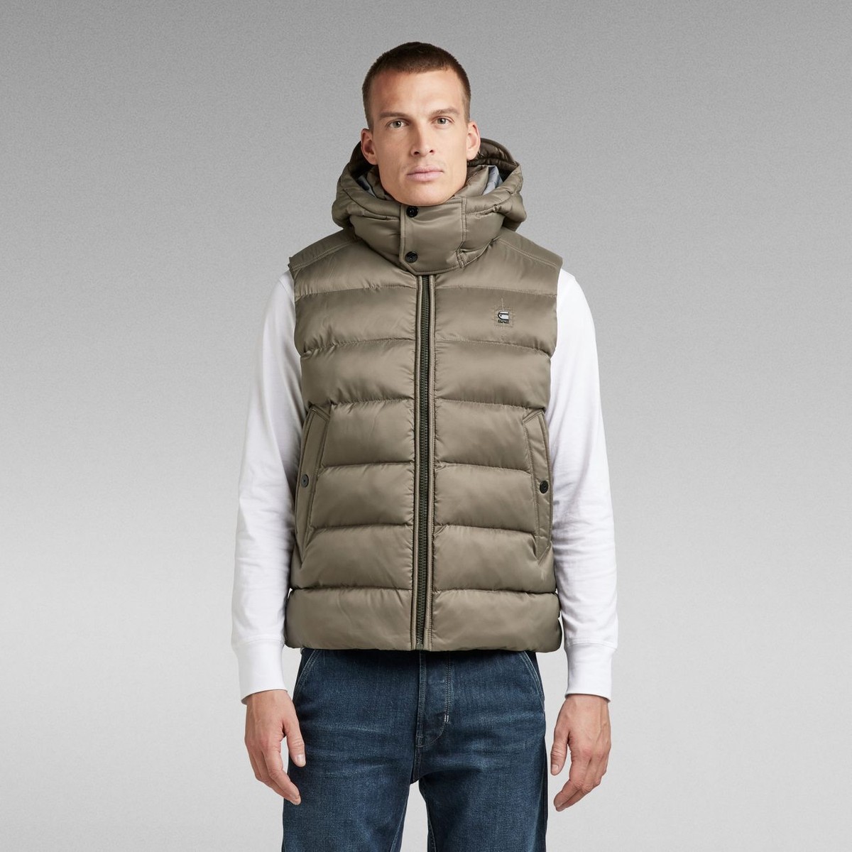 G-STAR RAW DENIM G-WHISTLER PADDED HOODED VEST Herren Weste