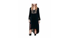 Free People Black Tea Length Bell Sleeve Dress Size XS
