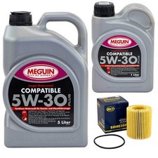 Motor&ouml;l Set 5W-30 Plus Meguin 6 Liter + &Ouml;lfilter f&uuml;r Lexus Toyota Avensis RAV 4