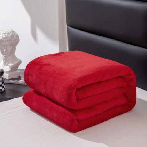 1pc, Simple and Plain Colored Plush Blanket, Multifunctional Farley BlanketCover - Foto 33 di 36