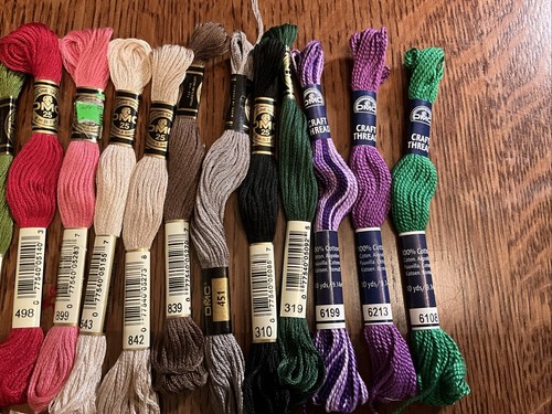 RARE!! DMC Lot 28 Cotton Embroidery Thread Floss Assorted Colors Vintage Colors - Picture 6 of 6