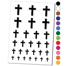 Cross with Shadow Christian Religion Temporary Tattoo Water Resistant Set