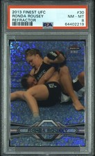 Ronda Rousey 2013 Topps Finest UFC #30 Debut Rookie RC Diamond Refractor PSA 8