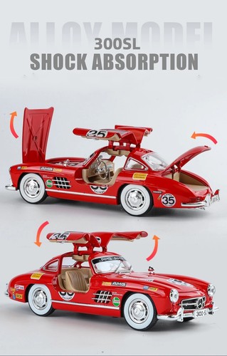1:24 Scale Model For Mercedes Benz 300SL Gullwing W198 Classic Diecast Sport Car - Picture 12 of 31