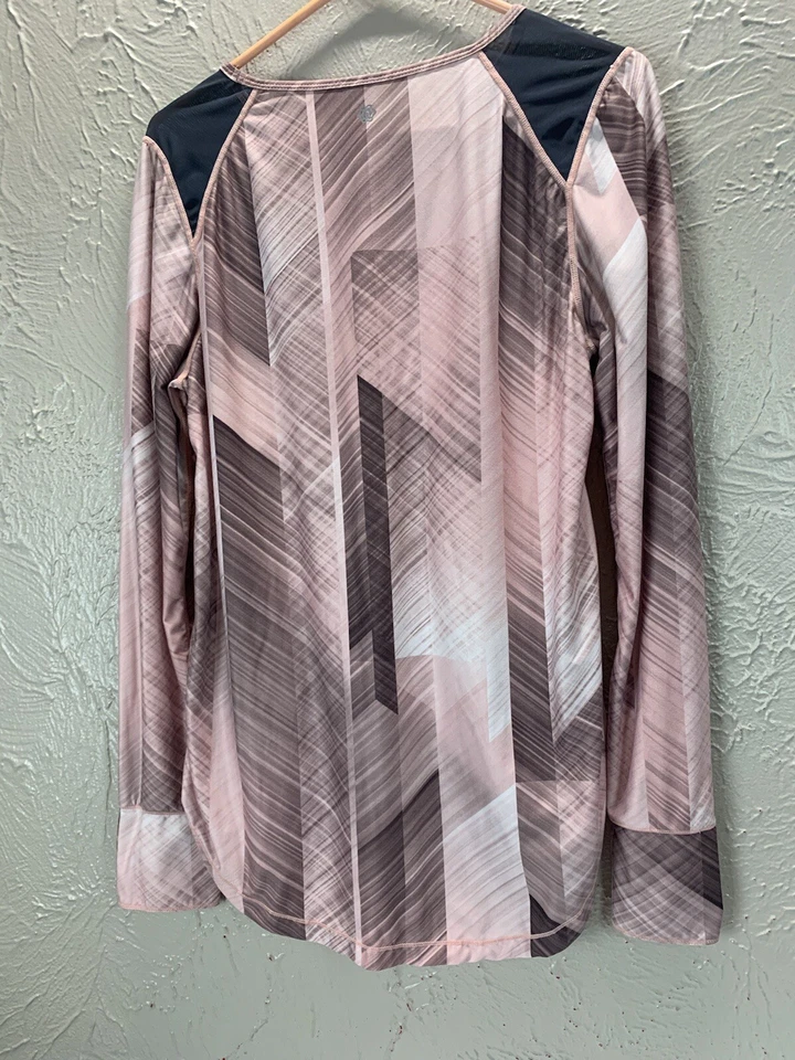 NANNETE LEPORE ROSA NEGRO MALLA INSERCIONES CORRER YOGA ATLÉTICO TOP BLUSA Foto 2 de 3