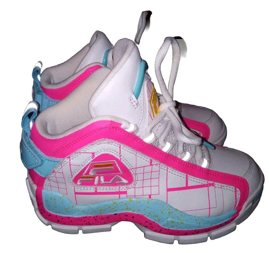 Fila Grant Hill Pink Blue Yellow White Kids Size