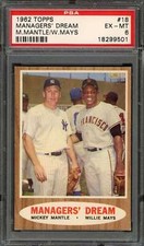 1962 Topps 18 Managers' Dream Mantle/Mays PSA 6 18299501
