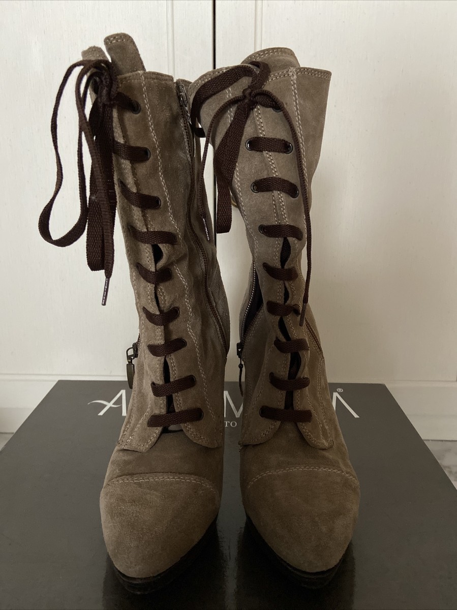 Stivali Con Tacco Dainetto Vintage Altamarea Original 100% Made In