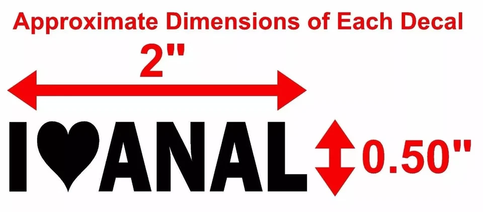 (LOTE DE 12) I LOVE ANAL AL POR MAYOR CALCOMANÍAS DE VINILO PEGATINAS BROMA DIVERTIDA PARACHOQUES Foto 2 de 4
