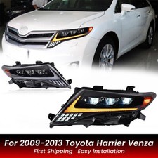 For Toyota Venza 2009-2016 Pair Headlamps LED Headlights DRL Projector/Black