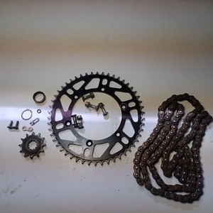 1999 Husqvarna TE410 TE 410 Chain Sprocket Set Front Rear & Collar Spacer