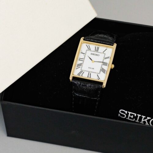 Full Set *TOP MINT* SEIKO V115-0BC0 Solar Tank White Roman Dial Men's 28mm Watch - Picture 18 of 18