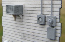 HO Scale Power Meters and Window AC Units Kit by Showcase Miniatures 2324 