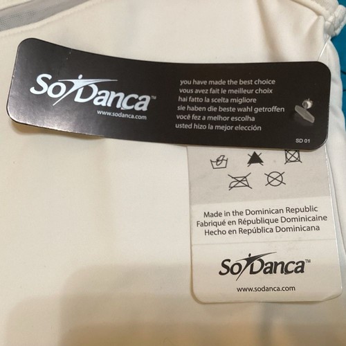 So Danca Damen Mesh gestreift Shirtärmel Tanz BH Oberteil weiß Gr. SP - #433 - Bild 13 von 13