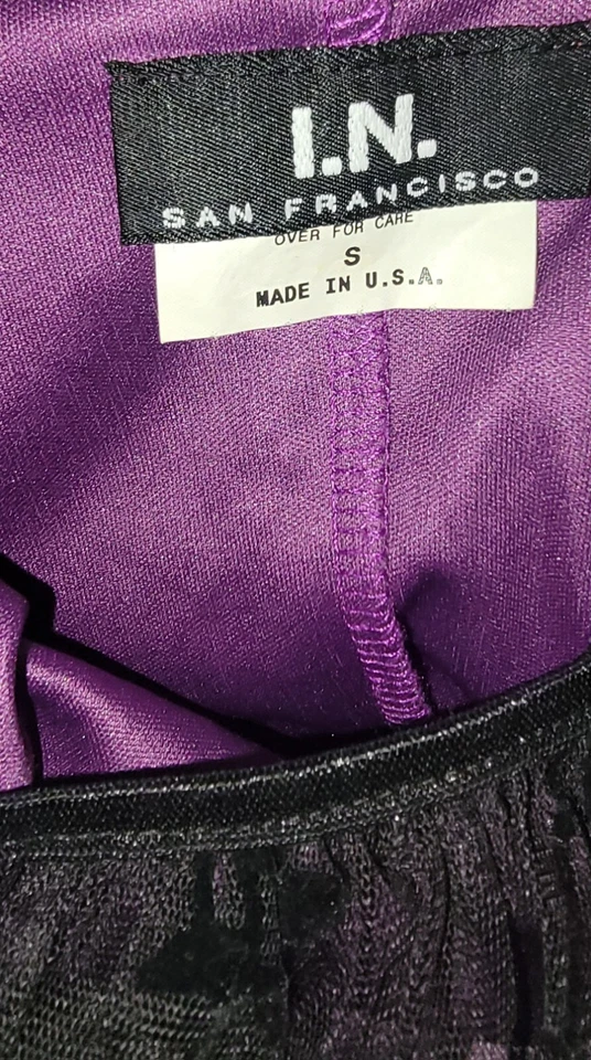 Vtg Y2K Womens Purple Babydoll Floral Mesh Velvet Burnout Whimsigoth Slip Dress - Image 3 of 4