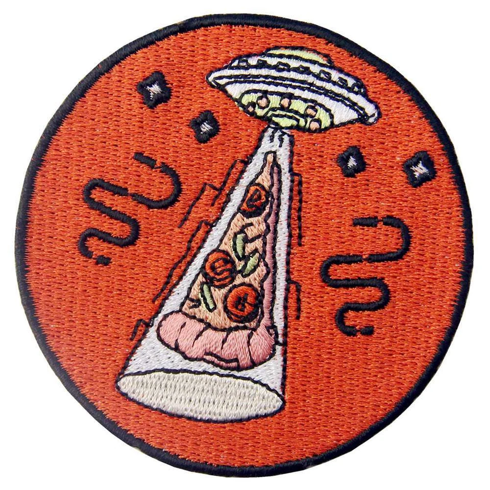 Embroidered Iron Sew On Patches transfers appliques Alien UFO earth patch - Image 3 of 4