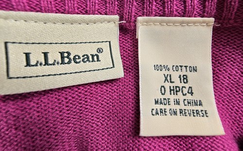 LL Bean Girl’s Pink Long Sleeve Embroidered Rose Cardigan Sweater XL - Picture 7 of 8