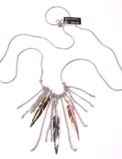 Banana Republic Women's Tri Color Leaf Chain Pendant Necklace NWT 55.00