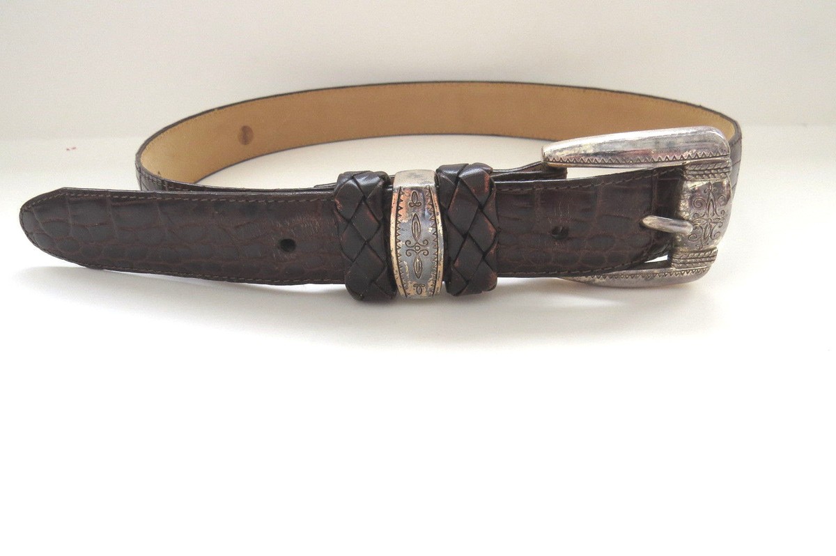 BRIGHTON Belt Brown Leather Size 34 Waist Made in USA  display picture 1