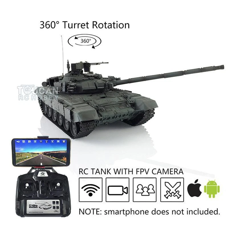 Henglong 1/16 3938 7.0 Metal FPV Russia T90 IR BB RTR RC Tank 360°FPV Holder - Image 2 of 4