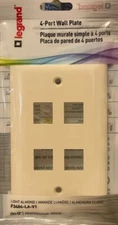 Legrand 1-Gang 4-Port Keystone Midsize Wall Plate - Light Almond