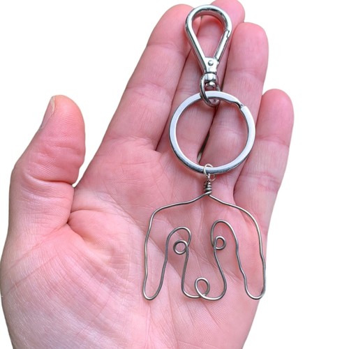 New Copper Or Silver Wire Dog Poodle Silhouette Silver Keychain Gift For Women - Picture 19 of 25