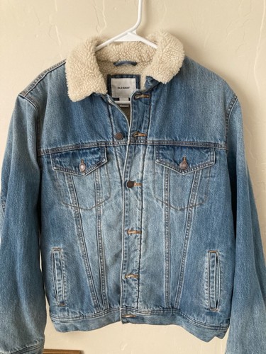 NWT Old Navy Denim Sherpa Jacket Women 