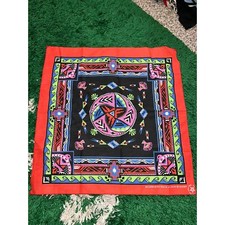 Vintage South Western Native American Design Art Red Bandana Hankerchief