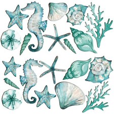 20 Pcs Wooden Beach Wall Decor Coastal Beach Theme Art Decorations Ocean Seashel