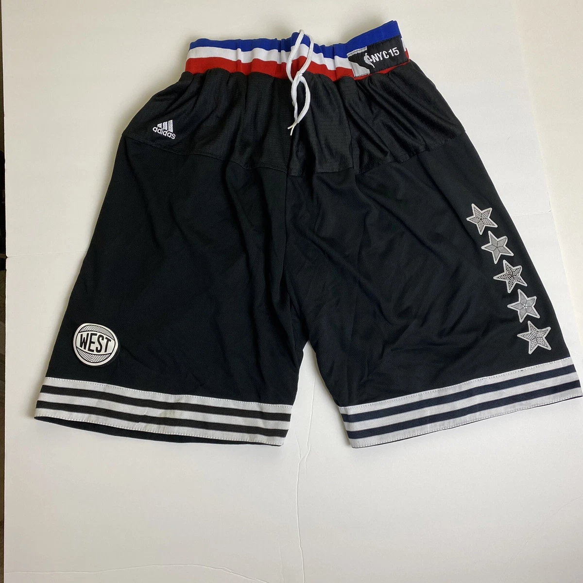 2015 NBA All-Star Game West Brooklyn Black shorts Adidas 2XL red white blue  NYC