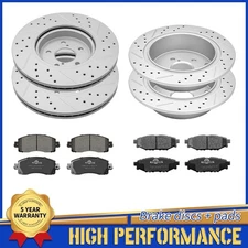 Front Rear Drilled Disc Brake Rotors Pads For Subaru Crosstrek Impreza 2018-2021