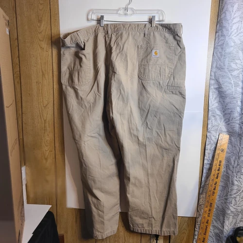 Men’s Carhartt RN 14806 Relaxed Fit 50x30 Cargo Pants Workwear Khaki Tan - Picture 3 of 4
