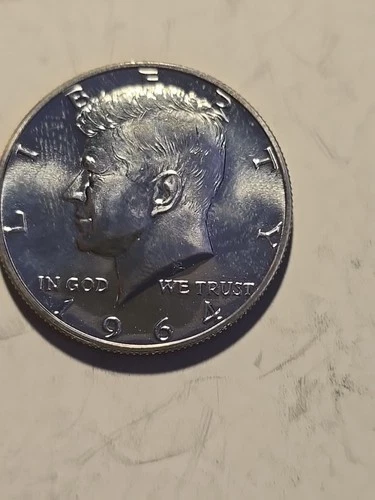 1964 Kennedy Half Dollar  90% SILVER  Very Good AU Condition Vintage  A CLASSIC!