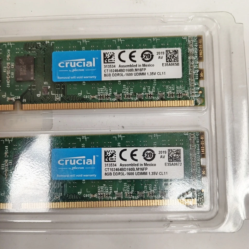16GB Kit (2x 8GB) DDR3L-1600 UDIMM 1.35V CL11 2x CT102464BD160B.M16FP - Image 3 of 3