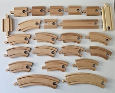 Wooden Railway Fits Thomas Brio Ikea Train Track Lot of 23 Pieces Random
