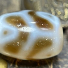 Ancient Tibetan DZI Beads Old Agate Turtle Shell Longevity Amulet Pendant #4698