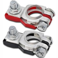 2 Car Battery Terminal Connector Top Post Positive Negative Heavy Duty Universal