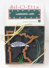 Sil-O-Etts State Wooden Christmas Ornament Minnesota Loon Shore Made in USA